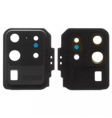 Скло камери для Samsung G988 Galaxy S20 Ultra, чорне (Cosmic Black), з рамкою