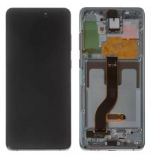 Дисплей для Samsung G985 Galaxy S20 Plus, G986 Galaxy S20 Plus 5G, серый, с рамкой, Original (PRC), с камерой, cosmic grey