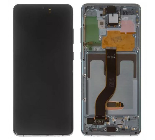 Дисплей для Samsung G985 Galaxy S20 Plus, G986 Galaxy S20 Plus 5G, серый, с рамкой, Original (PRC), с камерой, cosmic grey