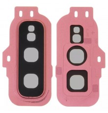 Скло камери для Samsung G970 Galaxy S10e, рожеве (Flamingo Pink), з рамкою