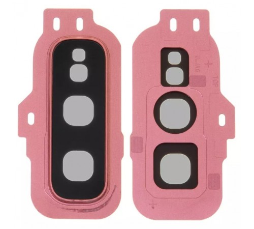 Скло камери для Samsung G970 Galaxy S10e, рожеве (Flamingo Pink), з рамкою