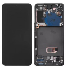 Дисплей для Samsung G991 Galaxy S21 5G, серый, с рамкой, Original (PRC), phantom gray