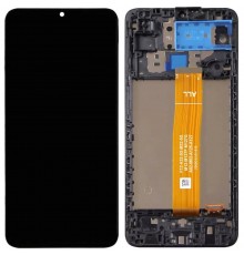 Дисплей для Samsung A125F Galaxy A12, A127 Galaxy A12 Nacho, M127 Galaxy M12, черный, с рамкой, Copy
