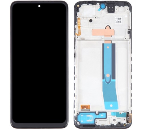 Дисплей для Xiaomi Poco M4 Pro 4G, Redmi Note 11, Redmi Note 11S, черный, с рамкой, Оригинал (переклеено стекло)