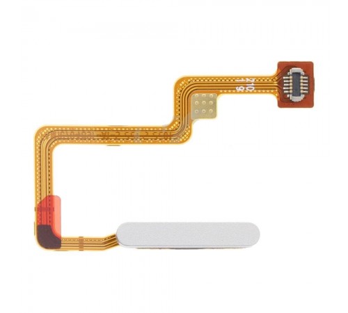 Шлейф для Xiaomi Poco F4, кнопки включения, сканера отпечатка пальца (Touch ID), серебристый (Moonlight Silver), Original (PRC)