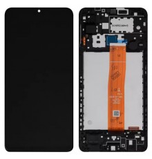 Дисплей для Samsung A125F Galaxy A12, черный, с рамкой, Оригинал (переклеено стекло), A125F V04 1540410367
