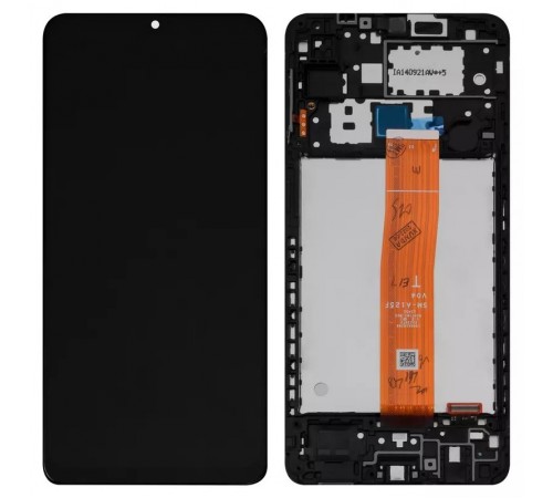 Дисплей для Samsung A125F Galaxy A12, черный, с рамкой, Оригинал (переклеено стекло), A125F V04 1540410367