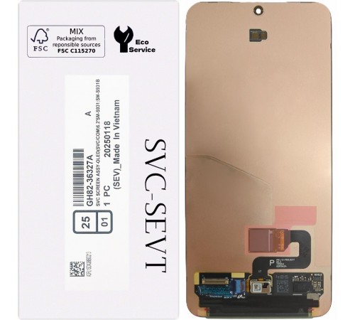 Дисплей для Samsung S931 Galaxy S25, черный, без рамки, Original, сервисная упаковка, #GH82-36327A Дисплей для Samsung S931 Galaxy S25, черный, без рамки, Original, сервисная упаковка, #GH82-36327A