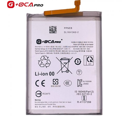 Аккумулятор G+OCA Pro EB-BA166ABY для Samsung A165 Galaxy A16, A166 Galaxy A16 5G, A266 Galaxy A26, Li-Polymer, 3,88 B, 5000 мАч Аккумулятор G+OCA Pro EB-BA166ABY для Samsung A165 Galaxy A16, A166 Galaxy A16 5G, A266 Galaxy A26, Li-Polymer, 3,88 B, 5000 мАч