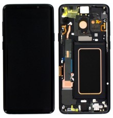 Дисплей для Samsung G965 Galaxy S9 Plus, черный (Midnight Black), с рамкой, High Copy (OLED)