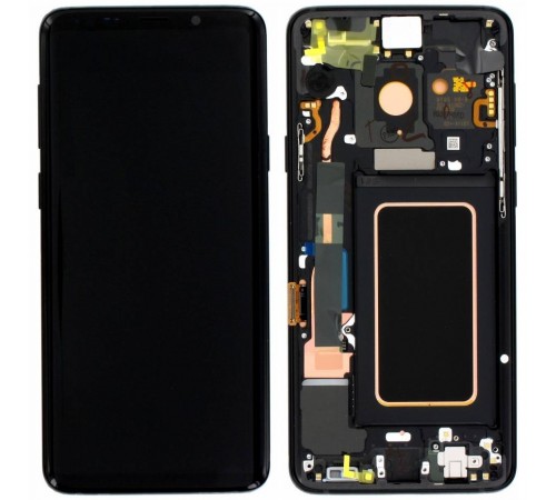 Дисплей для Samsung G965 Galaxy S9 Plus, черный (Midnight Black), с рамкой, High Copy (OLED)