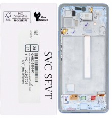Дисплей для Samsung A536 Galaxy A53 5G, голубой, с рамкой, Original, сервисная упаковка, #GH82-28025C