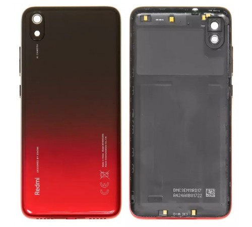 Задняя панель корпуса для Xiaomi Redmi 7A, красная, с боковыми кнопками