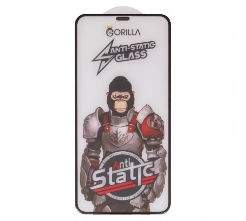 Защитное стекло для Apple iPhone 11 Pro Max, iPhone XS Max, совместимо с чехлом, Full Glue, Anti-Static, черный, gorilla