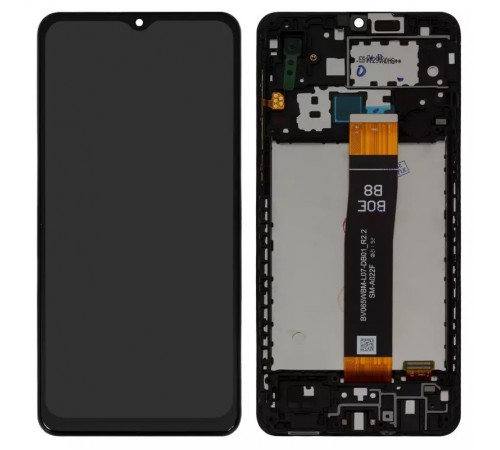 Дисплей для Samsung A022F Galaxy A02, черный, с рамкой, Original (PRC), SM-A022F BV065WBM-L07-DB01_R2.2