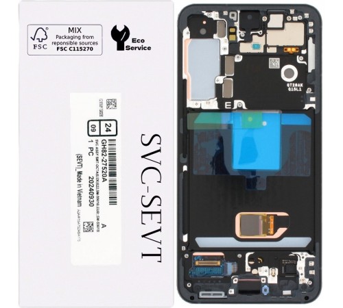 Дисплей для Samsung S901B Galaxy S22 5G, черный (Phantom Black), с рамкой, Original, сервисная упаковка, #GH82-27520A Дисплей для Samsung S901B Galaxy S22 5G, черный (Phantom Black), с рамкой, Original, сервисная упаковка, #GH82-27520A