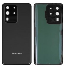 Задняя панель корпуса для Samsung G988 Galaxy S20 Ultra, серая (Cosmic Grey), + стекло камеры