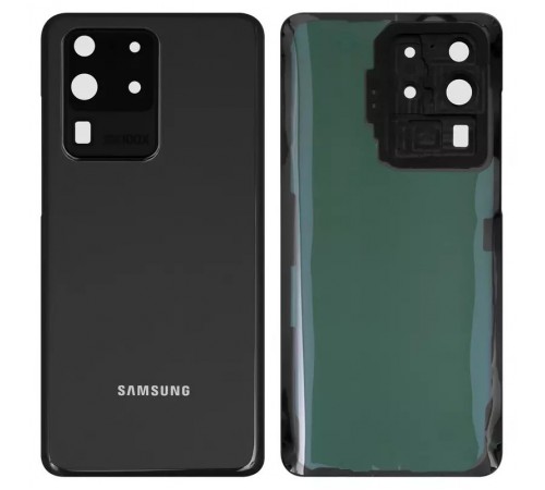 Задня панель корпусу для Samsung G988 Galaxy S20 Ultra, сіра (Cosmic Grey) + скло камери
