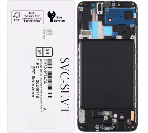 Дисплей для Samsung A705 Galaxy A70, черный, с рамкой, Original