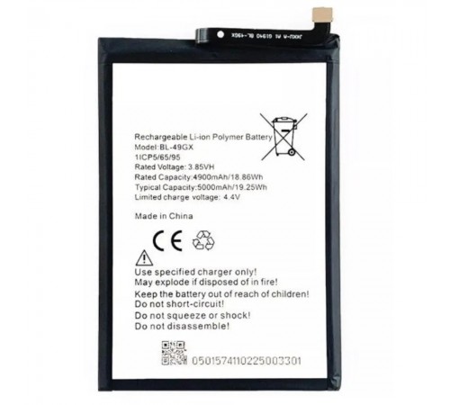 Акумулятор BL-49GX для Infinix Hot 11s, Hot 12 Pro (X668C), Note 10 (X693), Note 11i, Note 11S (X698), Note 7 (X690), ZERO X Neo, Li-Polymer, 3,85 В, 5000 мАг, Original (PRC)