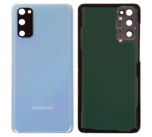 Задняя панель корпуса для Samsung G980 Galaxy S20, синяя (Cloud Blue) + стекло камеры