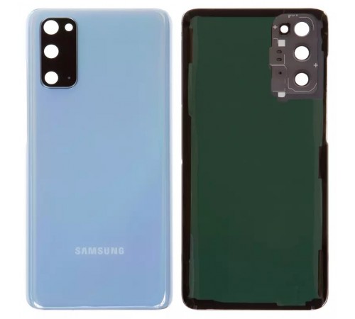 Задняя панель корпуса для Samsung G980 Galaxy S20, синяя (Cloud Blue) + стекло камеры Задняя панель корпуса для Samsung G980 Galaxy S20, синяя (Cloud Blue) + стекло камеры