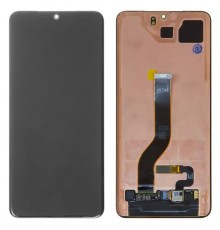 Дисплей для Samsung G985 Galaxy S20 Plus, G986 Galaxy S20 Plus 5G, черный, без рамки, Оригинал (переклеено стекло)