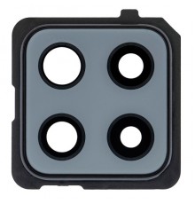 Скло камери для Samsung A426 Galaxy A42 5G, сіре, з рамкою