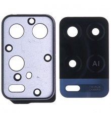 Скло камери для Oppo A54 4G (2020), чорне, з рамкою