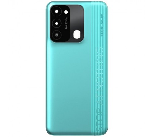 Задня панель корпусу для Tecno Spark 8C, зелена (Turquoise), Copy + скло камери