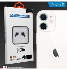 Захисне скло камери для Apple iPhone 11, сапфір, 0.4mm, 9H, Camera Armor Lens Protector, X-One, Green, комплект 2шт.  