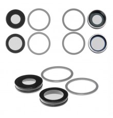 Скло камери для iPhone 11, біле, з рамкою, комплект 4 шт.