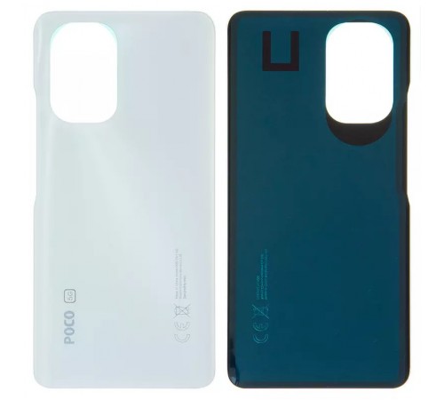 Задняя панель корпуса для Xiaomi Poco F3, белая, Лого Poco, arctic white