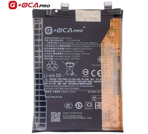 Аккумулятор G+OCA Pro BM5V для Xiaomi Poco X6, Redmi 14C 4G, Redmi Note 13 Pro 5G, Li-Polymer, 3,91 B, 5100 мАч