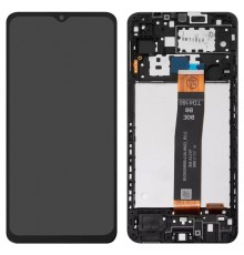 Дисплей для Samsung A127 Galaxy A12 Nacho, черный, с рамкой, Original (PRC), BV065WBM-L0A-8K02_R0.0/HL6127JX-L0A-8K02_R0.0