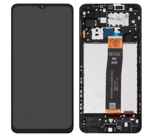Дисплей для Samsung A127 Galaxy A12 Nacho, черный, с рамкой, Original (PRC), BV065WBM-L0A-8K02_R0.0/HL6127JX-L0A-8K02_R0.0