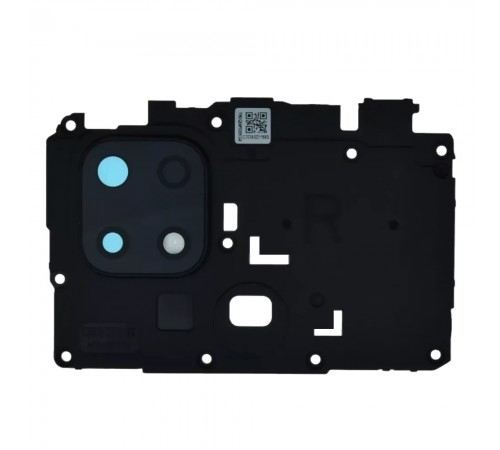 Скло камери для Xiaomi Redmi 10C, Poco C40, чорне, з рамкою