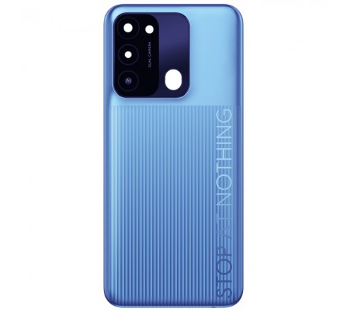 Задняя панель корпуса для Tecno Spark Go (2022) (KG5m), голубая (Ice Silver), Copy + стекло камеры Задняя панель корпуса для Tecno Spark Go (2022) (KG5m), голубая (Ice Silver), Copy + стекло камеры