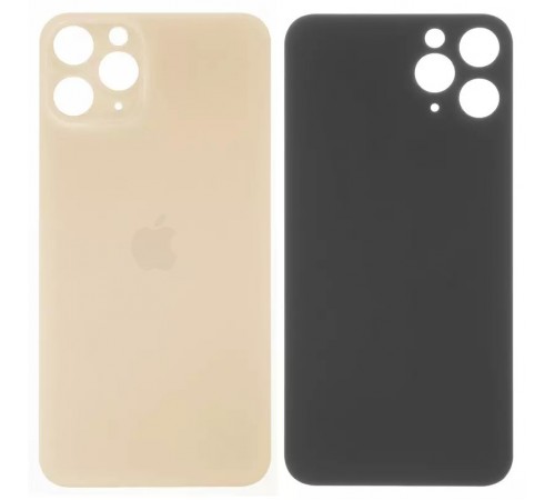 Задня панель корпусу для iPhone 11 Pro, золотиста, потрібно зняти скло камери, small hole, matte gold Задня панель корпусу для iPhone 11 Pro, золотиста, потрібно зняти скло камери, small hole, matte gold