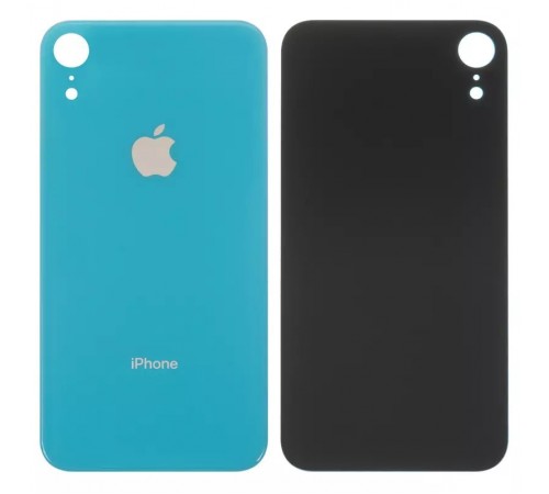 Задняя панель корпуса для iPhone XR, голубая, не нужно снимать стекло камеры, big hole