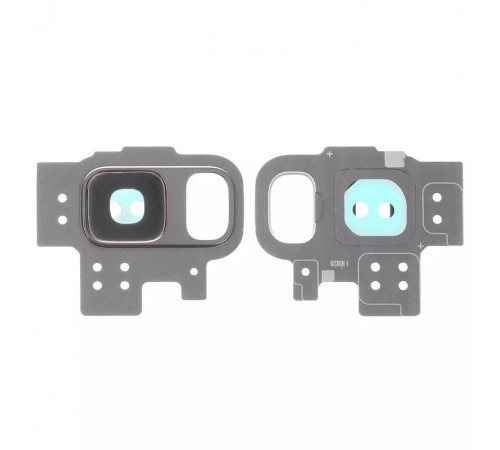 Стекло камеры для Samsung G960 Galaxy S9, серое (Titanium Gray), с рамкой