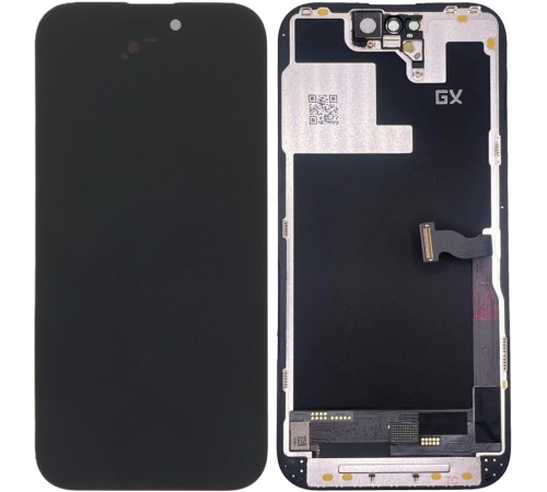 Дисплей для iPhone 14 Pro, чорний, з рамкою, High Copy без мікросхеми, (OLED), OEM Hard, GX