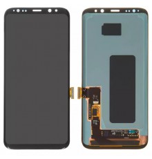 Дисплей для Samsung G955 Galaxy S8 Plus, чорний, без рамки, Оригінал (переклеєне скло)