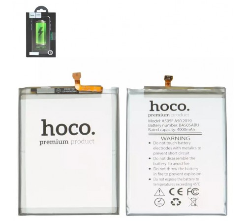 Аккумулятор Hoco EB-BA505ABU/EB-BA505ABN для Samsung A205 Galaxy A20, A305F/DS Galaxy A30, A307F/DS Galaxy A30s, A505F/DS Galaxy A50, A507 Galaxy A50s, Li-Polymer, 3,85 B, 3900 мАч Аккумулятор Hoco EB-BA505ABU/EB-BA505ABN для Samsung A205 Galaxy A20, A305F/DS Galaxy A30, A307F/DS Galaxy A30s, A505F/DS Galaxy A50, A507 Galaxy A50s, Li-Polymer, 3,85 B, 3900 мАч