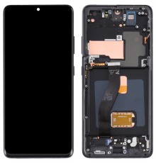 Дисплей для Samsung G998 Galaxy S21 Ultra 5G, черный (Phantom Black), с рамкой, High Copy (OLED)