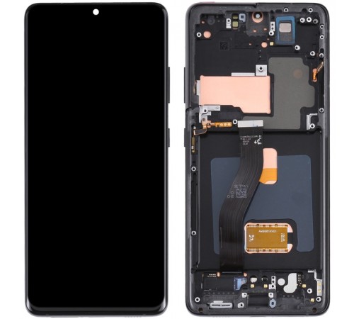 Дисплей для Samsung G998 Galaxy S21 Ultra 5G, чорний (Phantom Black), з рамкою, High Copy (OLED)