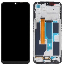Дисплей для Oppo A55 5G, A56 5G, чорний, з рамкою, Original (PRC), p/n: 6A01B001DR500