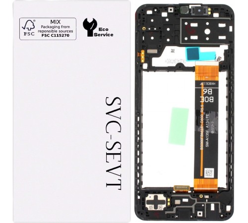 Дисплей для Samsung A135 Galaxy A13, M135 Galaxy M13, черный, с рамкой, Original, SM-A135F BS066FBM-L01-D800_R5.5, GH82-28508A