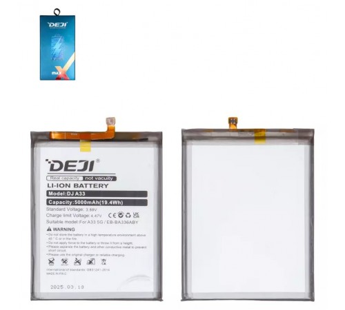 Аккумулятор Deji EB-BA546ABY для Samsung A256 Galaxy A25, A346 Galaxy A34 5G, A546 Galaxy A54 5G, Li-Polymer, 3,88 B, 5000 мАч Аккумулятор Deji EB-BA546ABY для Samsung A256 Galaxy A25, A346 Galaxy A34 5G, A546 Galaxy A54 5G, Li-Polymer, 3,88 B, 5000 мАч