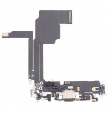 Шлейф для iPhone 15 Pro, конектора зарядки, сірий, з мікрофоном, Original (PRC)